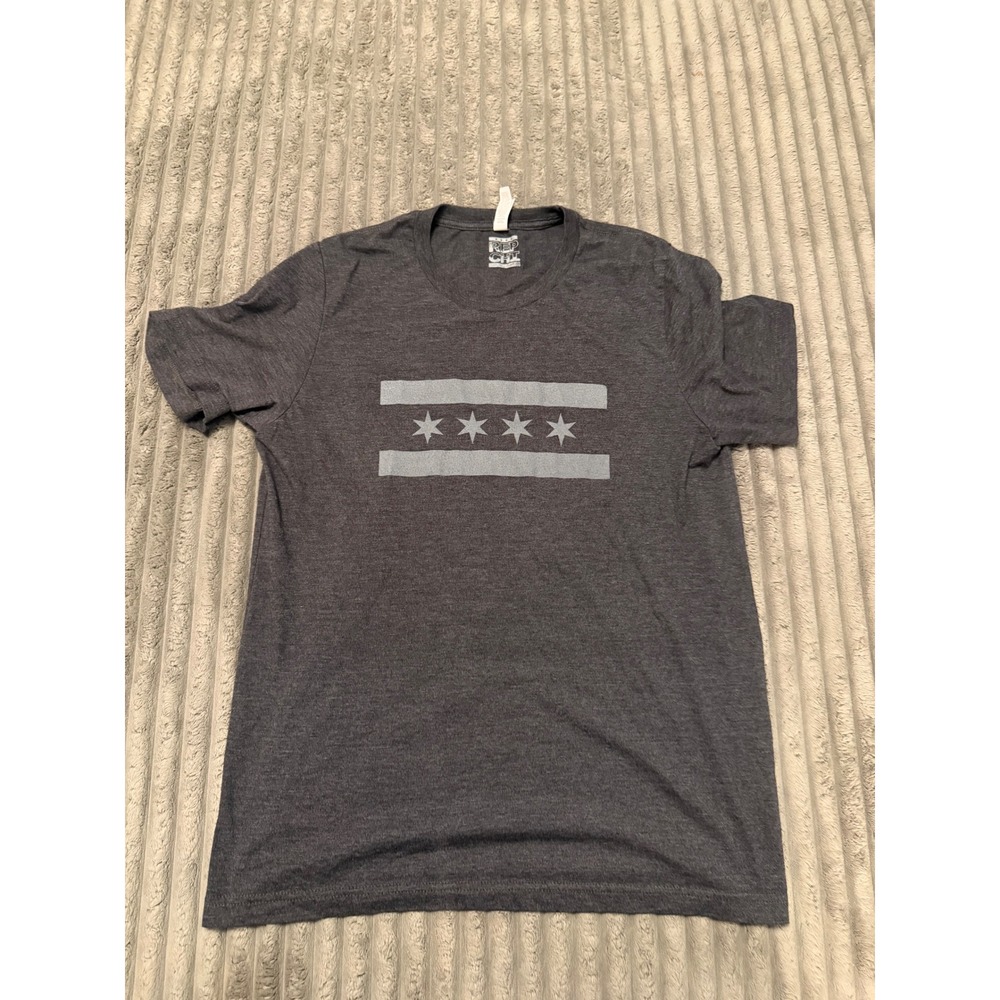 Rep Chi Chicago Flag T-Shirt Mens Large Gray Heathered Short Sleeve Tee